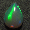 3.20 / Cts - 11x15 mm - Pear Cut Cabochon - WELO ETHIOPIAN OPAL - Amazing Green Red Mix Fire